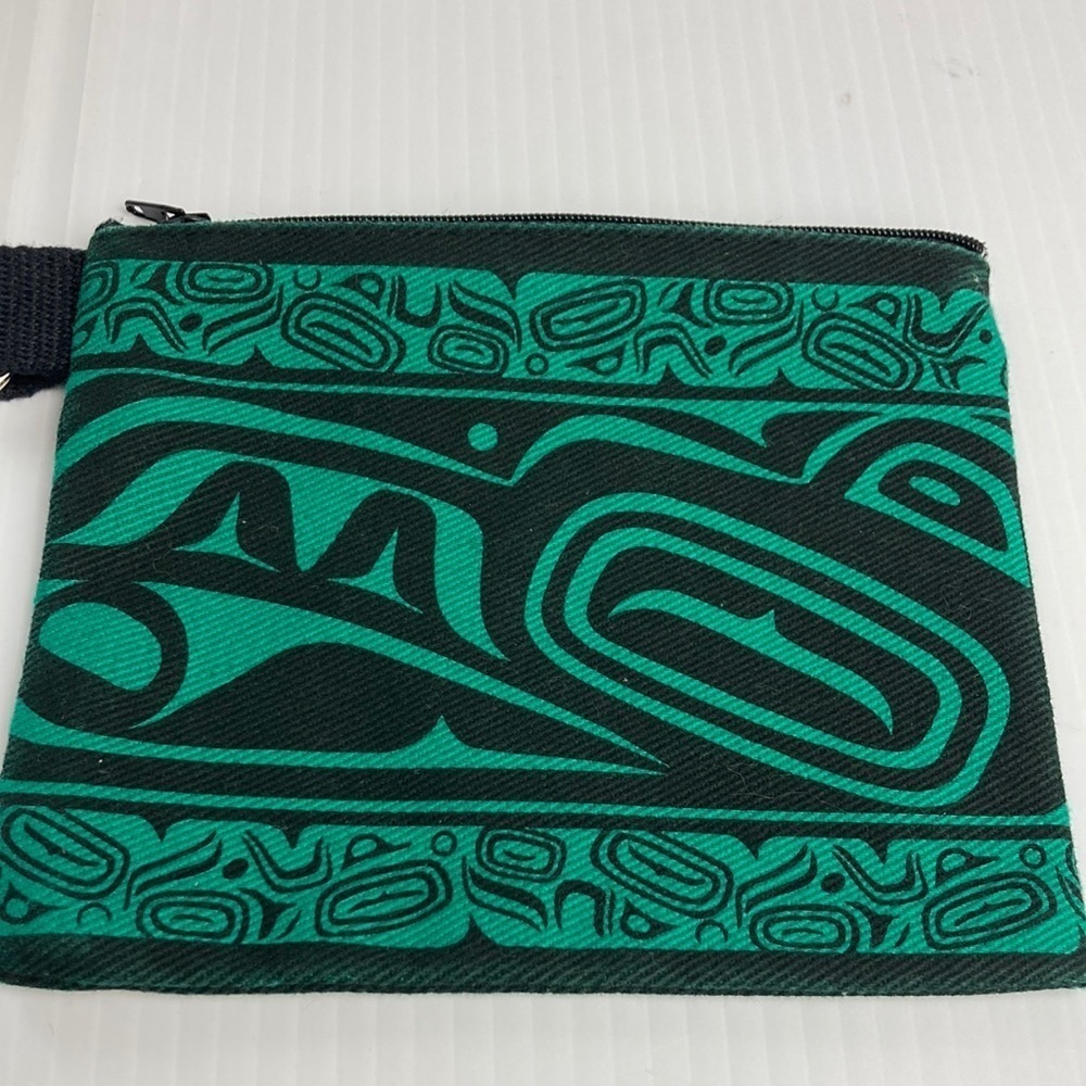 Magenta small makeup coin bag indigenous design